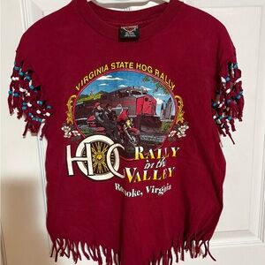 Harley-Davidson Maroon Virginia State Hog Rally Kids T-Shirt with Fringe